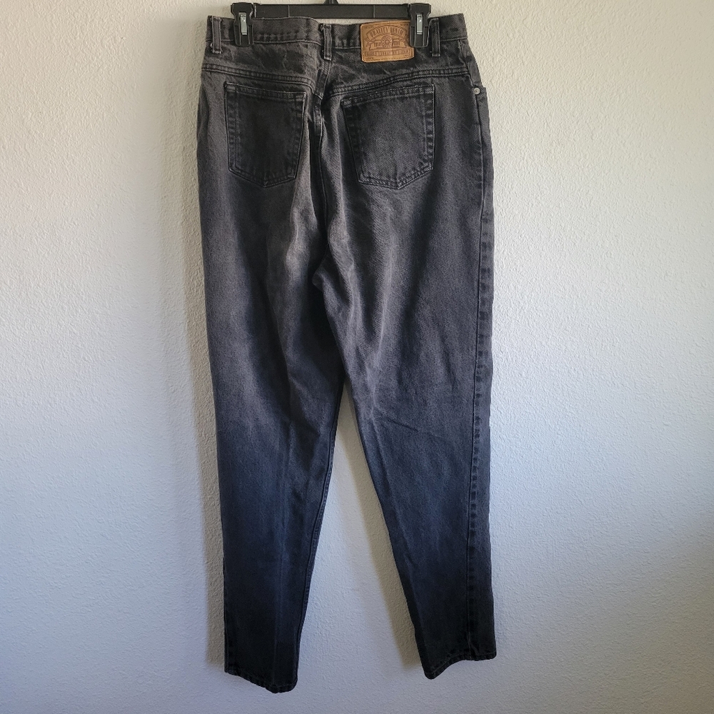 VINTAGE Plus Size 90s Dungarees Mom Jeans Womens Black Denim Y2K Size 16 L
